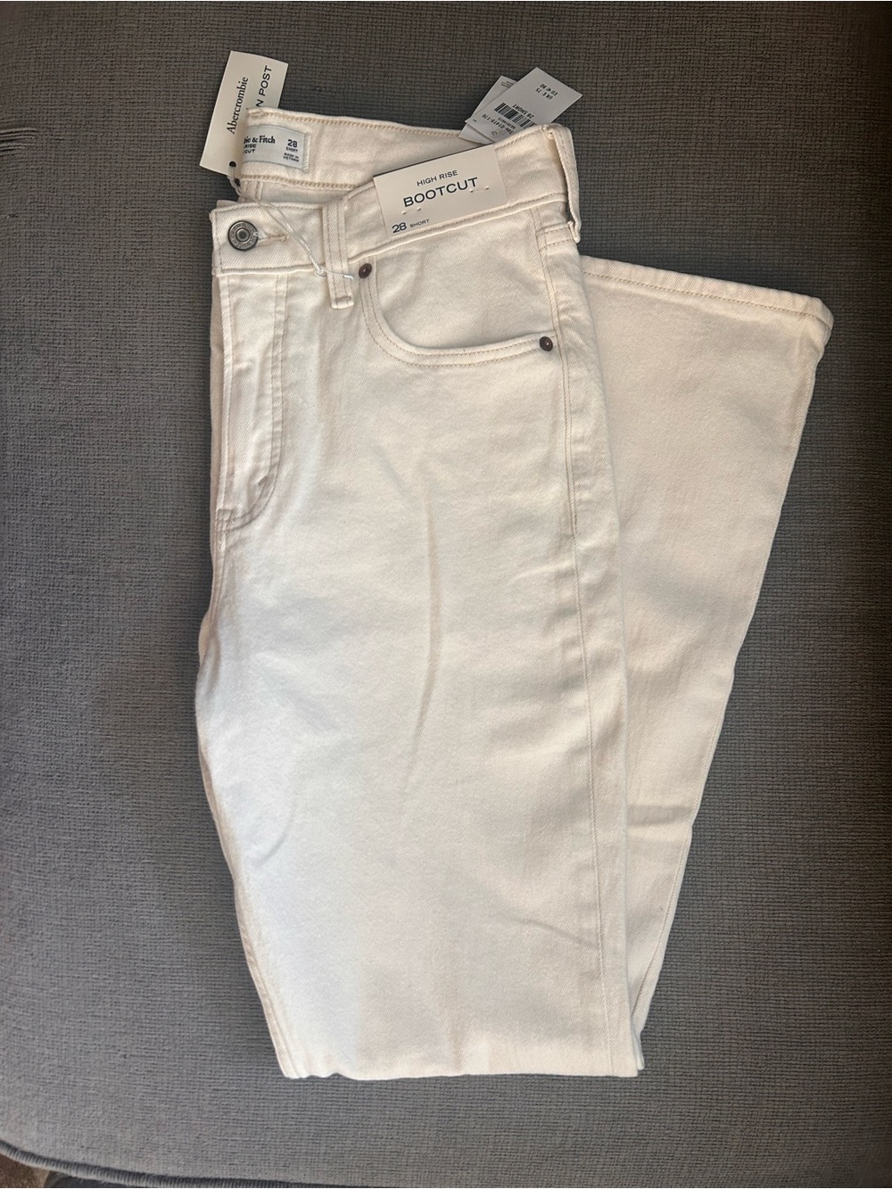 Abercrombie & Fitch Off-White High Rise Bootcut Jeans